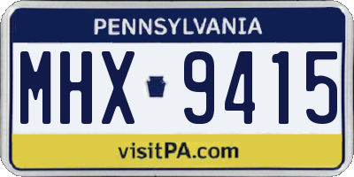 PA license plate MHX9415