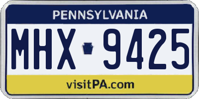 PA license plate MHX9425