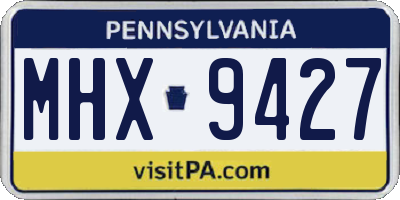 PA license plate MHX9427
