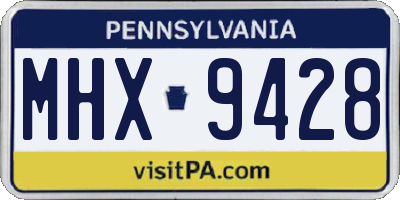 PA license plate MHX9428