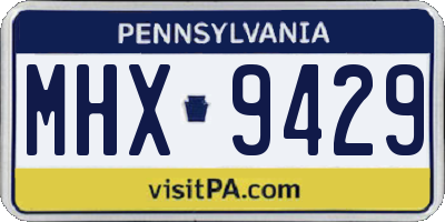 PA license plate MHX9429