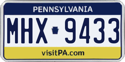 PA license plate MHX9433
