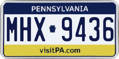 PA license plate MHX9436