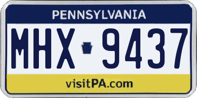 PA license plate MHX9437
