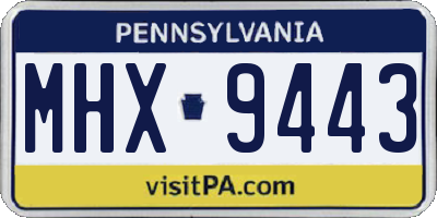 PA license plate MHX9443