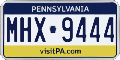 PA license plate MHX9444