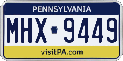 PA license plate MHX9449