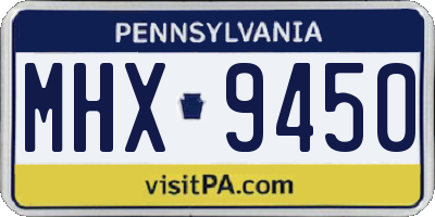 PA license plate MHX9450