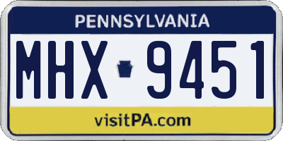 PA license plate MHX9451
