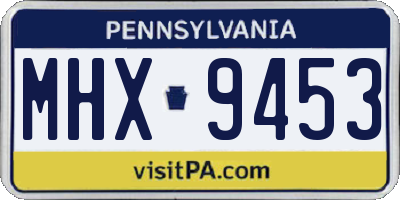 PA license plate MHX9453