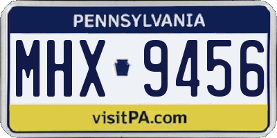 PA license plate MHX9456