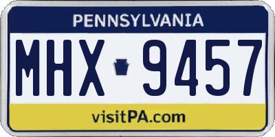 PA license plate MHX9457