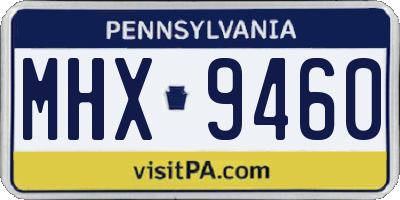 PA license plate MHX9460