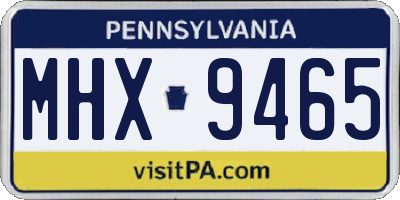 PA license plate MHX9465