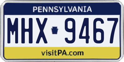 PA license plate MHX9467