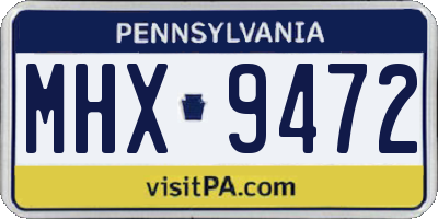 PA license plate MHX9472