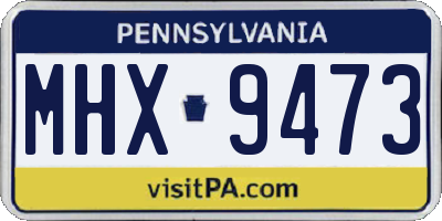 PA license plate MHX9473