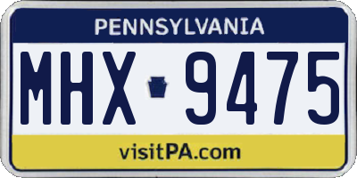 PA license plate MHX9475