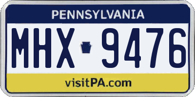 PA license plate MHX9476