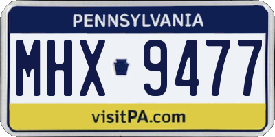 PA license plate MHX9477