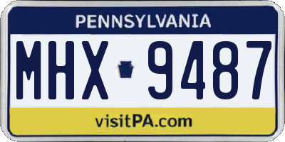PA license plate MHX9487