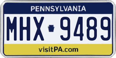 PA license plate MHX9489