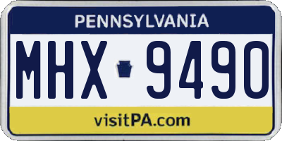 PA license plate MHX9490
