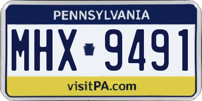 PA license plate MHX9491