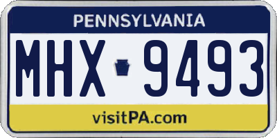 PA license plate MHX9493