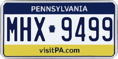 PA license plate MHX9499