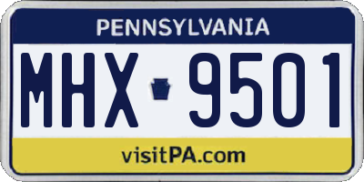 PA license plate MHX9501