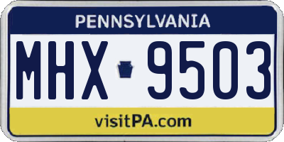 PA license plate MHX9503