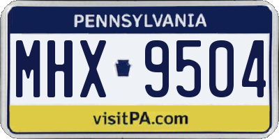 PA license plate MHX9504
