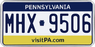PA license plate MHX9506