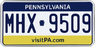 PA license plate MHX9509
