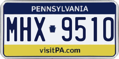 PA license plate MHX9510