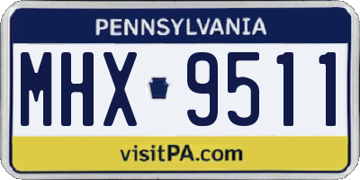 PA license plate MHX9511