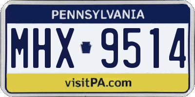 PA license plate MHX9514