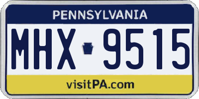 PA license plate MHX9515