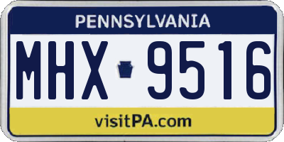 PA license plate MHX9516