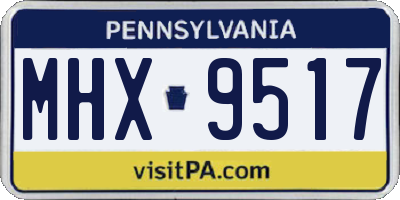 PA license plate MHX9517