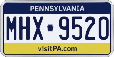 PA license plate MHX9520
