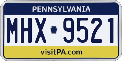 PA license plate MHX9521