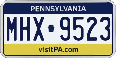 PA license plate MHX9523