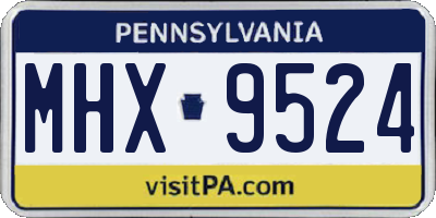 PA license plate MHX9524