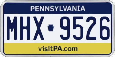 PA license plate MHX9526