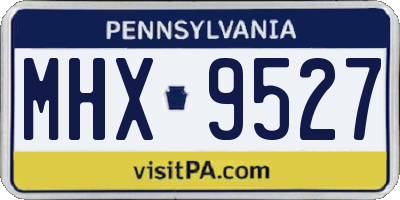 PA license plate MHX9527