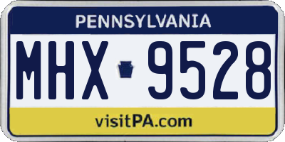 PA license plate MHX9528