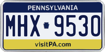 PA license plate MHX9530