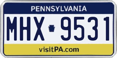 PA license plate MHX9531